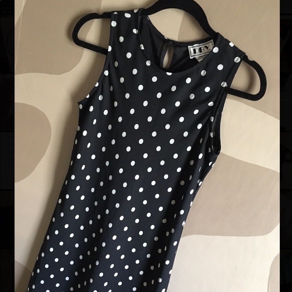 DBY LTD. Brand - Poka Dot Black Midi Sleeveless Dress - Women’s US Size 9/10